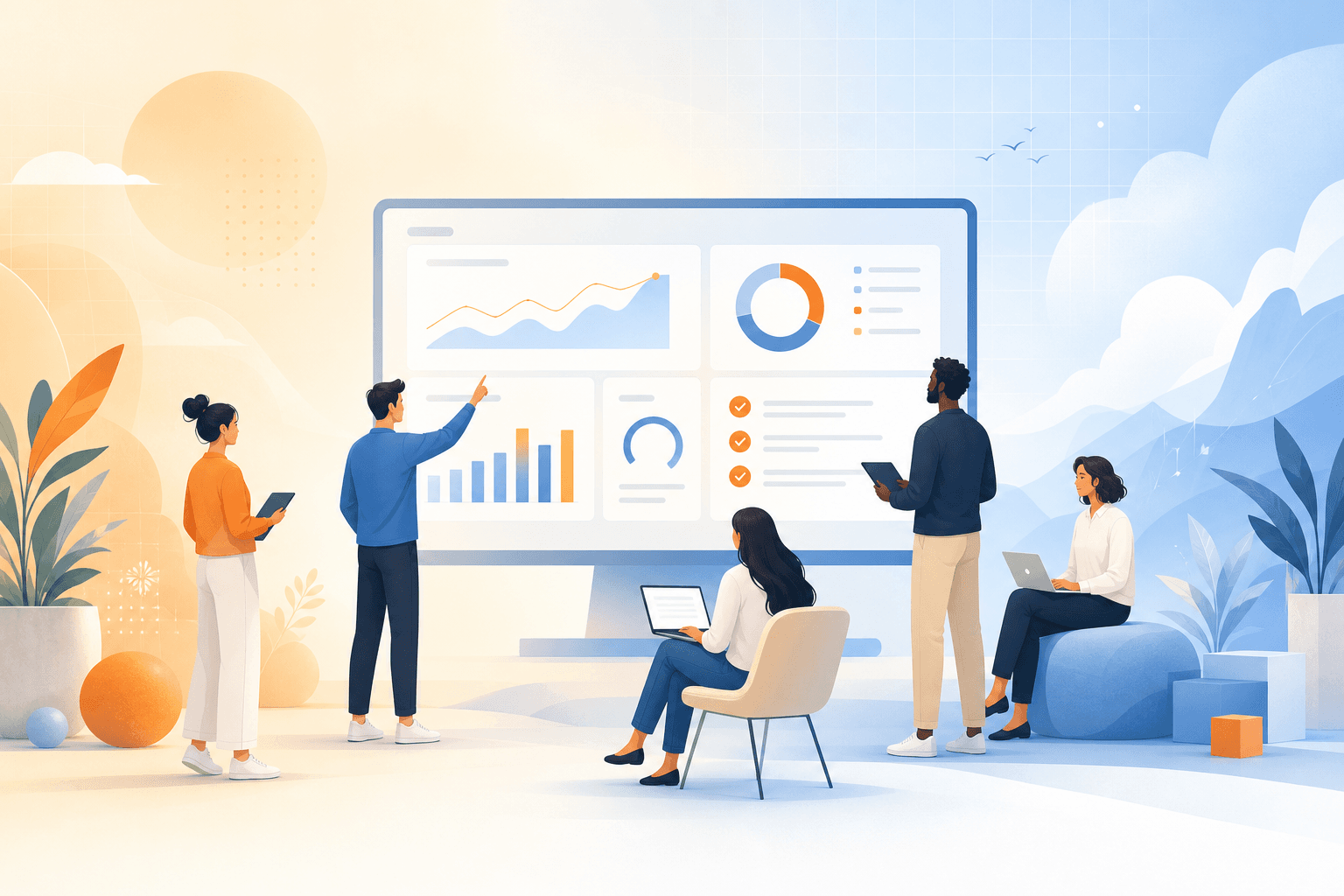 Team collaborating on SEO strategy